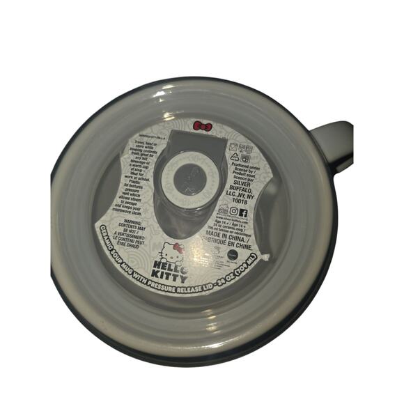 New Hello Kitty Sanrio Soup Mug Gift Pressure Release Lid 24 Oz - Picture 2 of 7